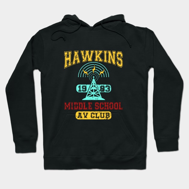 Stranger Things Tee - Hawkins AV Club 1 Hoodie by mixkenzieart2017